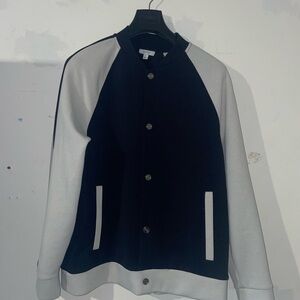 Reiss Giles Black and off White Bomber Jacket Size XL